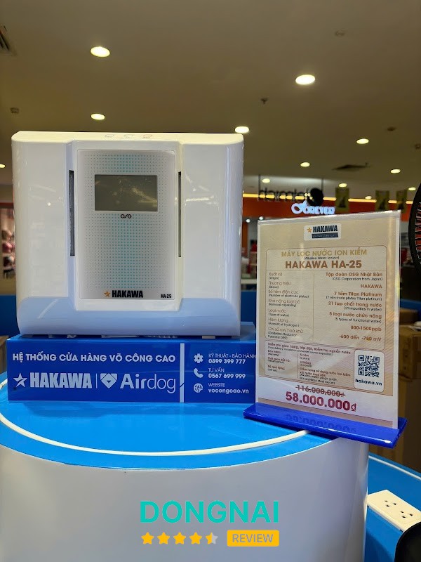 Máy lọc nước ion kiềm Nhật Bản Hakawa Vincom Đồng Nai