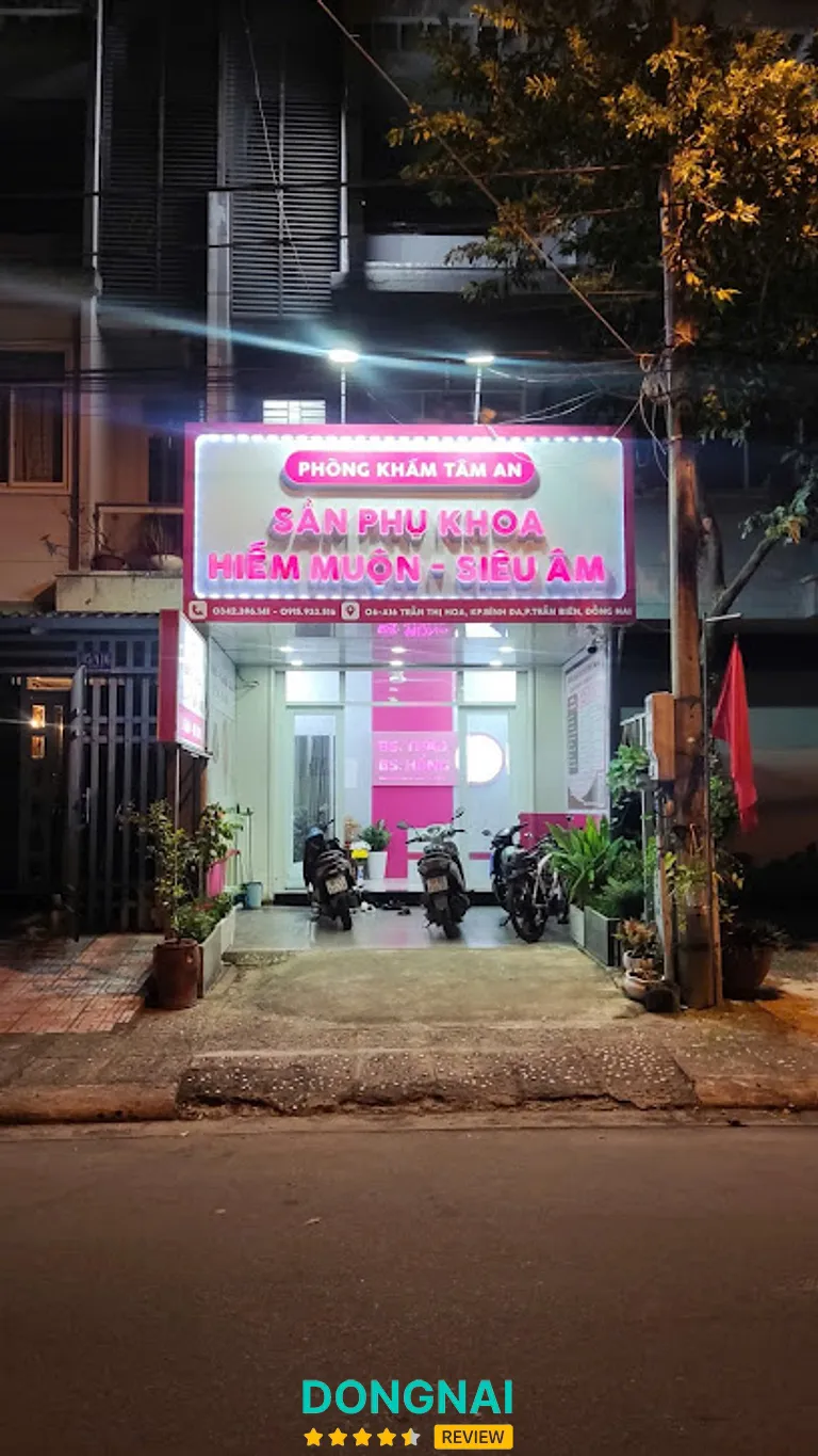 Phòng khám Tâm An bs Phương Thảo: 06 – A16 Trần Thị Hoa, P. Trấn Biên