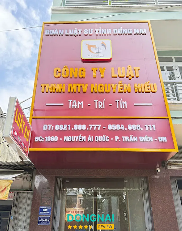 Công ty luật Nguyễn Hiếu: 1680 Nguyễn Ái Quốc, P. Trấn Biên